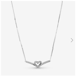 Pandora Sparkling Wishbone Heart Collier Necklace